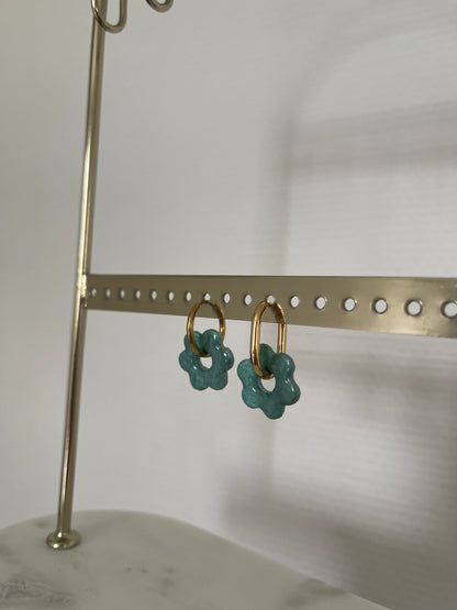 Boucles interchangeables/reversibles " petite fleur " avec créoles