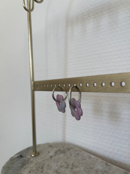 Boucles interchangeables " petite fleur " avec créoles