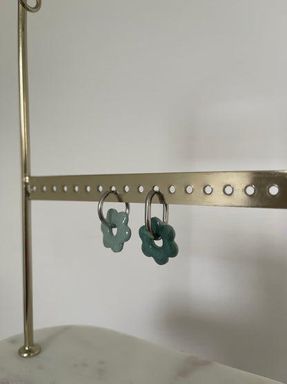 Boucles interchangeables/reversibles " petite fleur " avec créoles