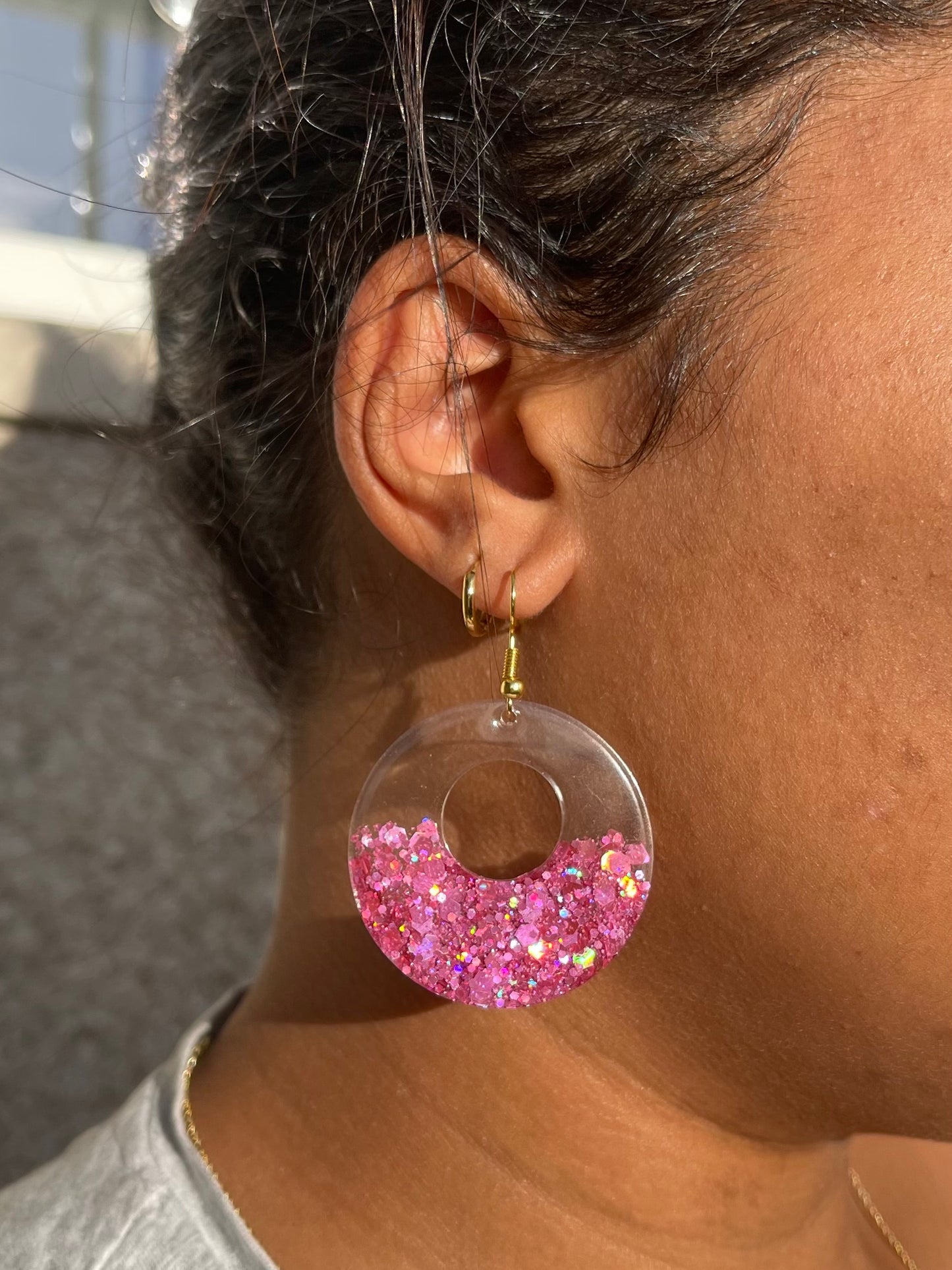 Boucles d’oreilles " Marina " en résine