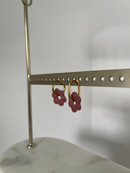 Boucles interchangeables " petite fleur " avec créoles