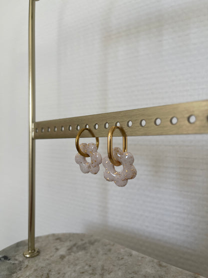 Boucles interchangeables " petite fleur " avec créoles