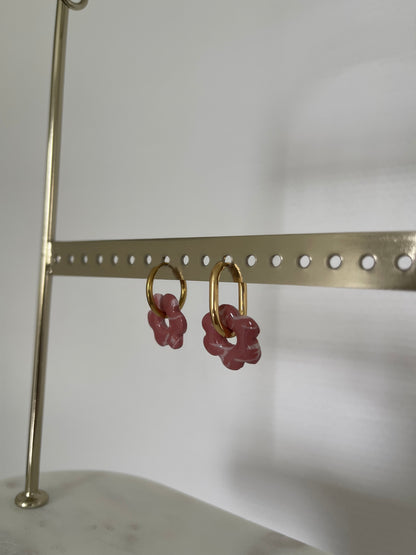 Boucles interchangeables " petite fleur " avec créoles