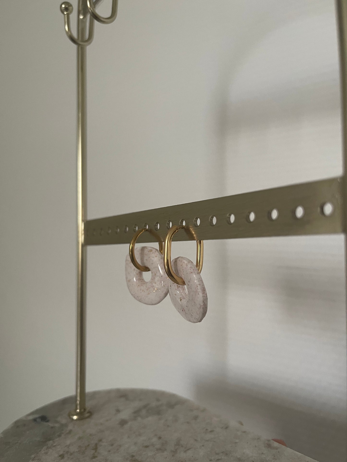 Boucles d’oreilles interchangeables " Jade " avec créoles