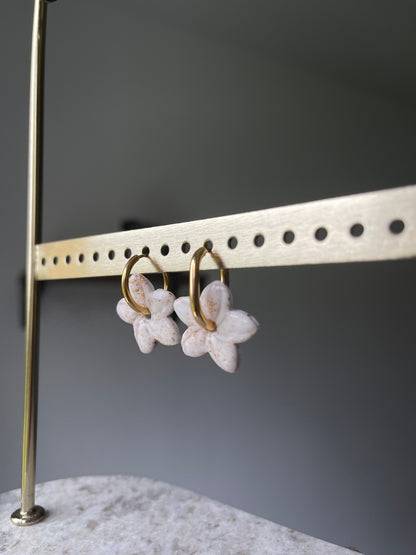 Boucles interchangeables " fleur frangipane " avec créoles 🌸