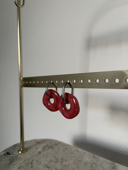 Boucles d’oreilles interchangeables " Jade " avec créoles