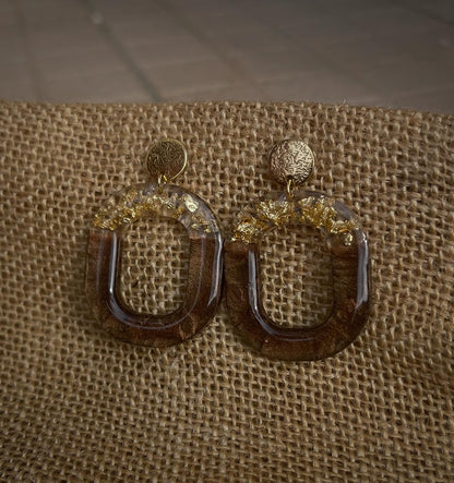 Boucles d’oreilles " Ambre " en résine