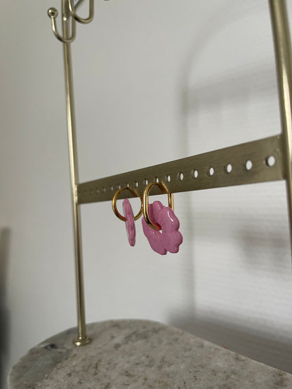 Boucles interchangeables " hibiscus " avec créoles 🌺