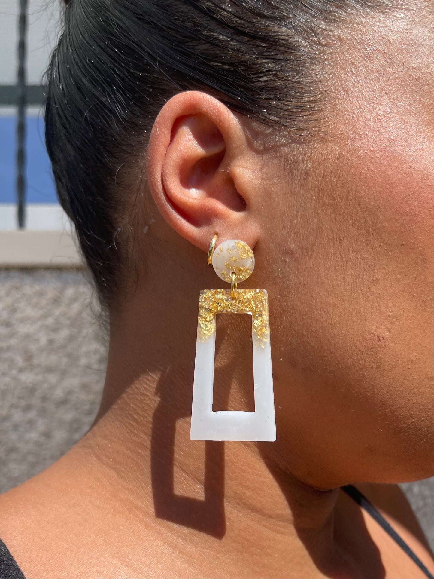 Boucles d’oreilles " Louise " en résine