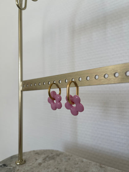 Boucles interchangeables " petite fleur " avec créoles
