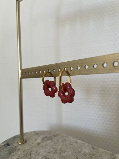 Boucles interchangeables " petite fleur " avec créoles