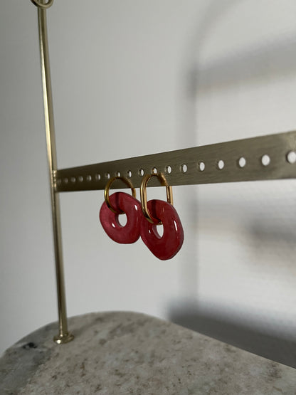 Boucles d’oreilles interchangeables " Jade " avec créoles