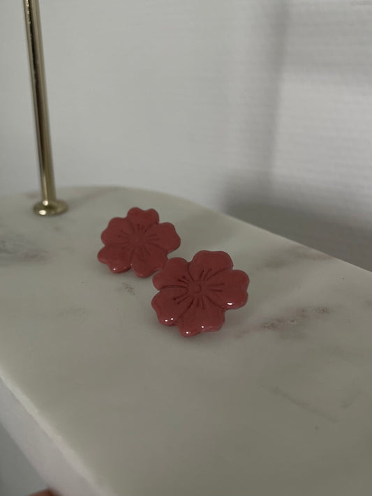 Boucles d’oreilles " petite hibiscus " 🌺