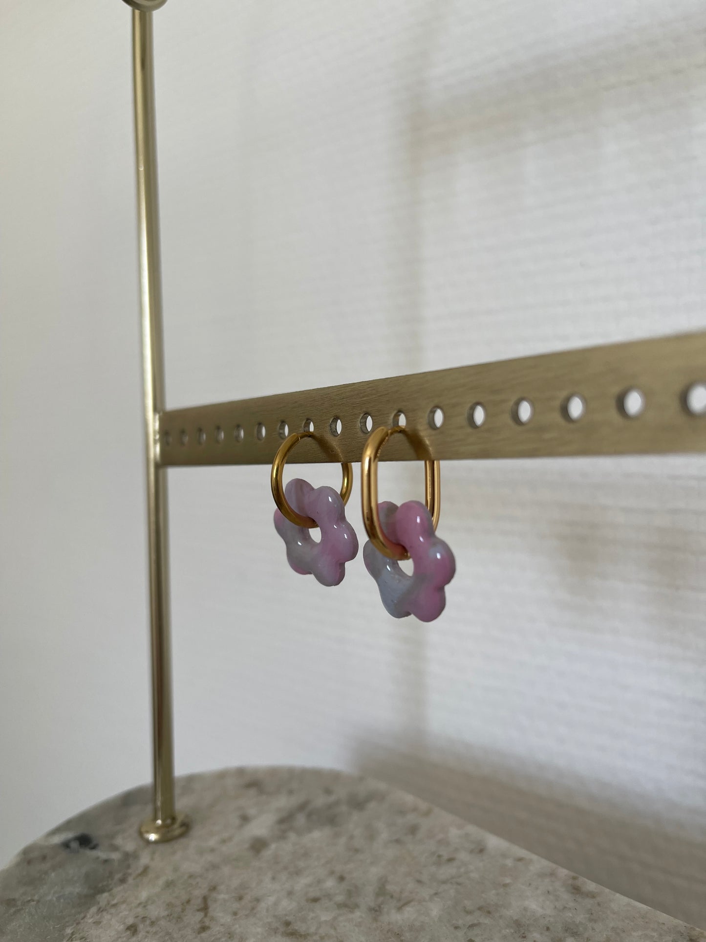 Boucles interchangeables " petite fleur " avec créoles