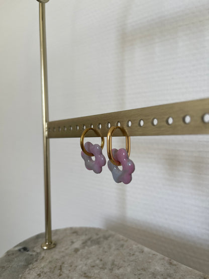 Boucles interchangeables " petite fleur " avec créoles