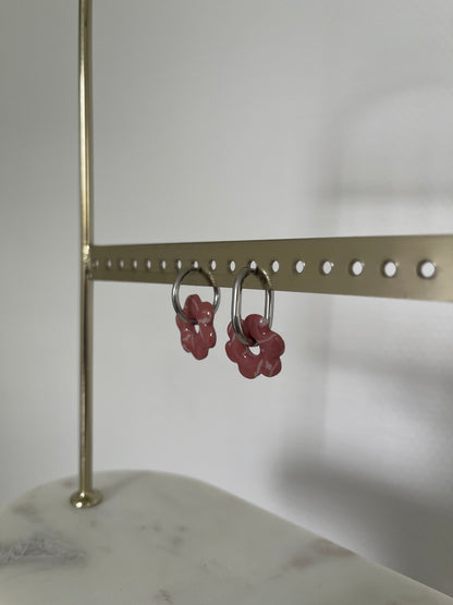 Boucles interchangeables " petite fleur " avec créoles