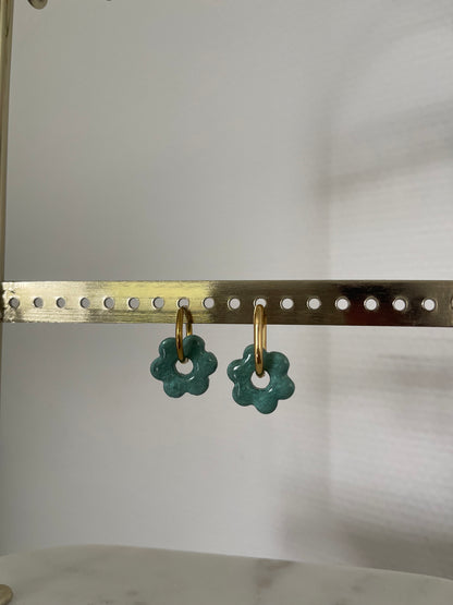 Boucles interchangeables/reversibles " petite fleur " avec créoles