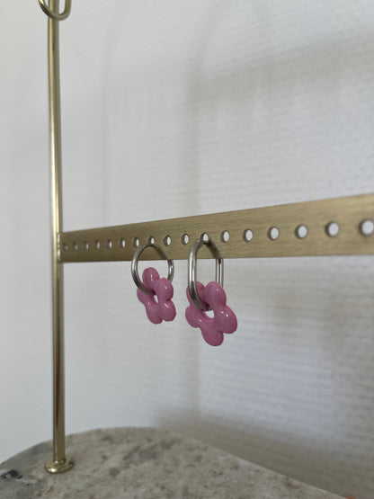 Boucles interchangeables " petite fleur " avec créoles