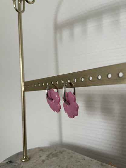 Boucles interchangeables " hibiscus " avec créoles 🌺